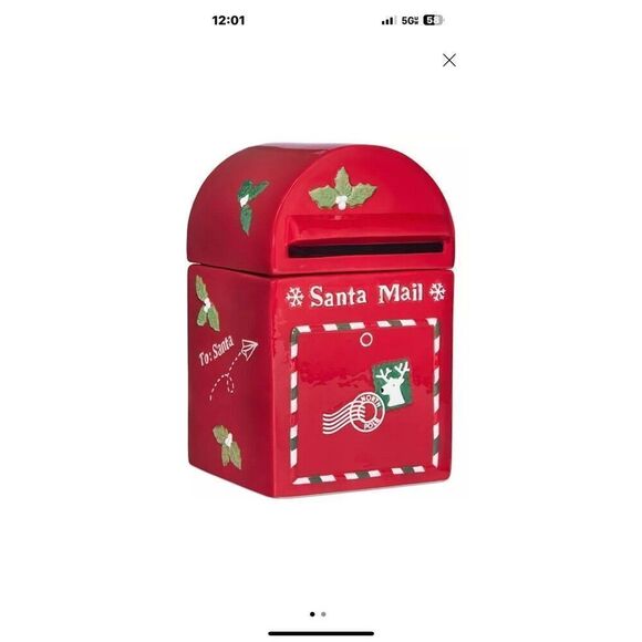 MARTHA STEWART COLLECTION Letters To Santa Cookie Jar - Picture 1 of 6